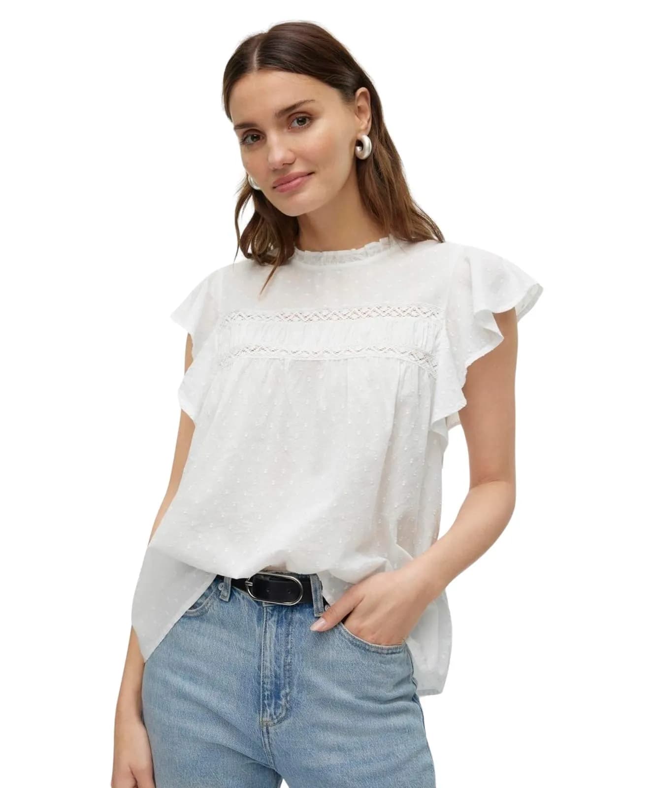 Vero Moda Blusenshirt Trine in Snow White