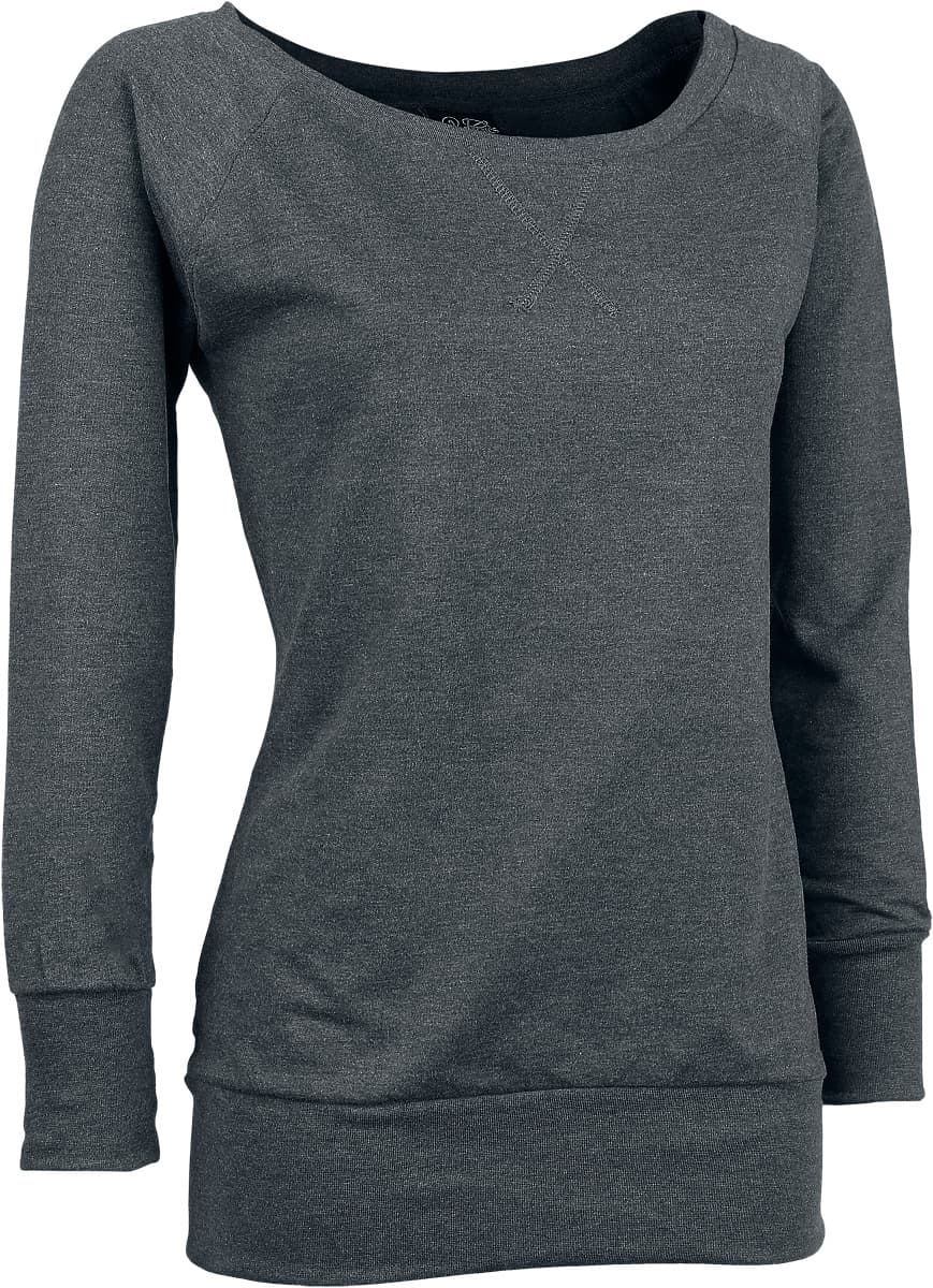 Urban Classics Ladies Wideneck Crewneck Sweatshirt charcoal in 3XL