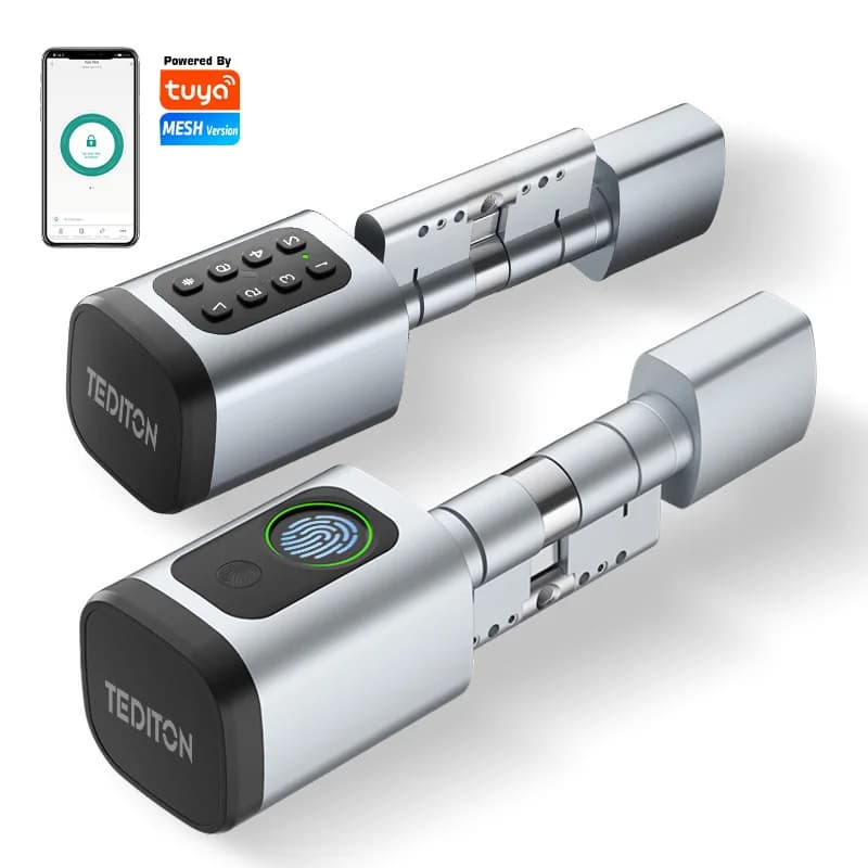 Euro TTLock APP Fingerabdruck oder Code Passwort Digitaler RFID-Kartenzylinder Intelligentes Türschloss Elektronisch mit Alexa Google Home