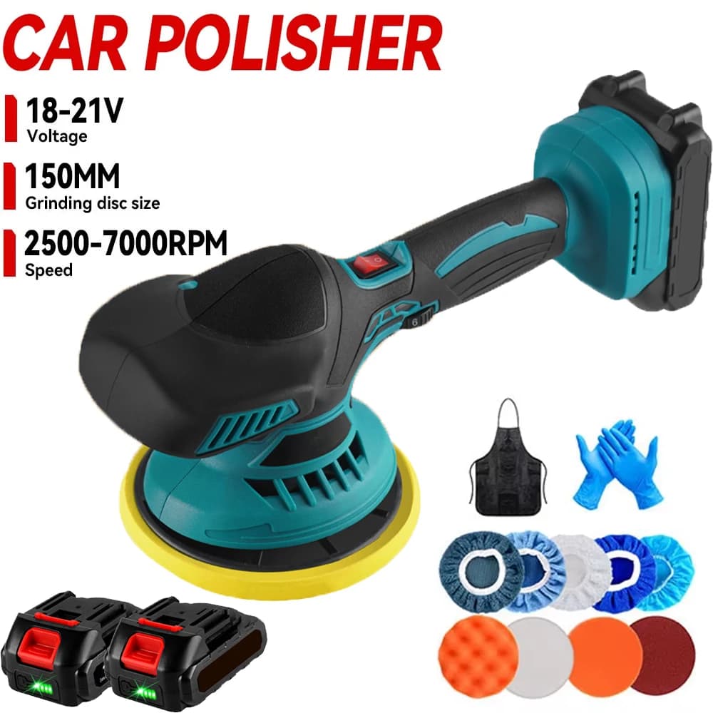 OWJHE 7000 U/min Kabelloser Auto-Polierer 6-Gang Elektrischer Polierer Auto-Polier- und Wachsmaschine für Makita 18V Akku