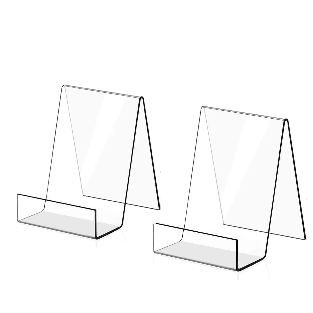 1/2/6 Stück transparenter Acryl-Display-Buchständer, Staffelei-Halter zum Präsentieren von Bildern, Büchern, Notenblättern, Kunstwerken, CDs usw