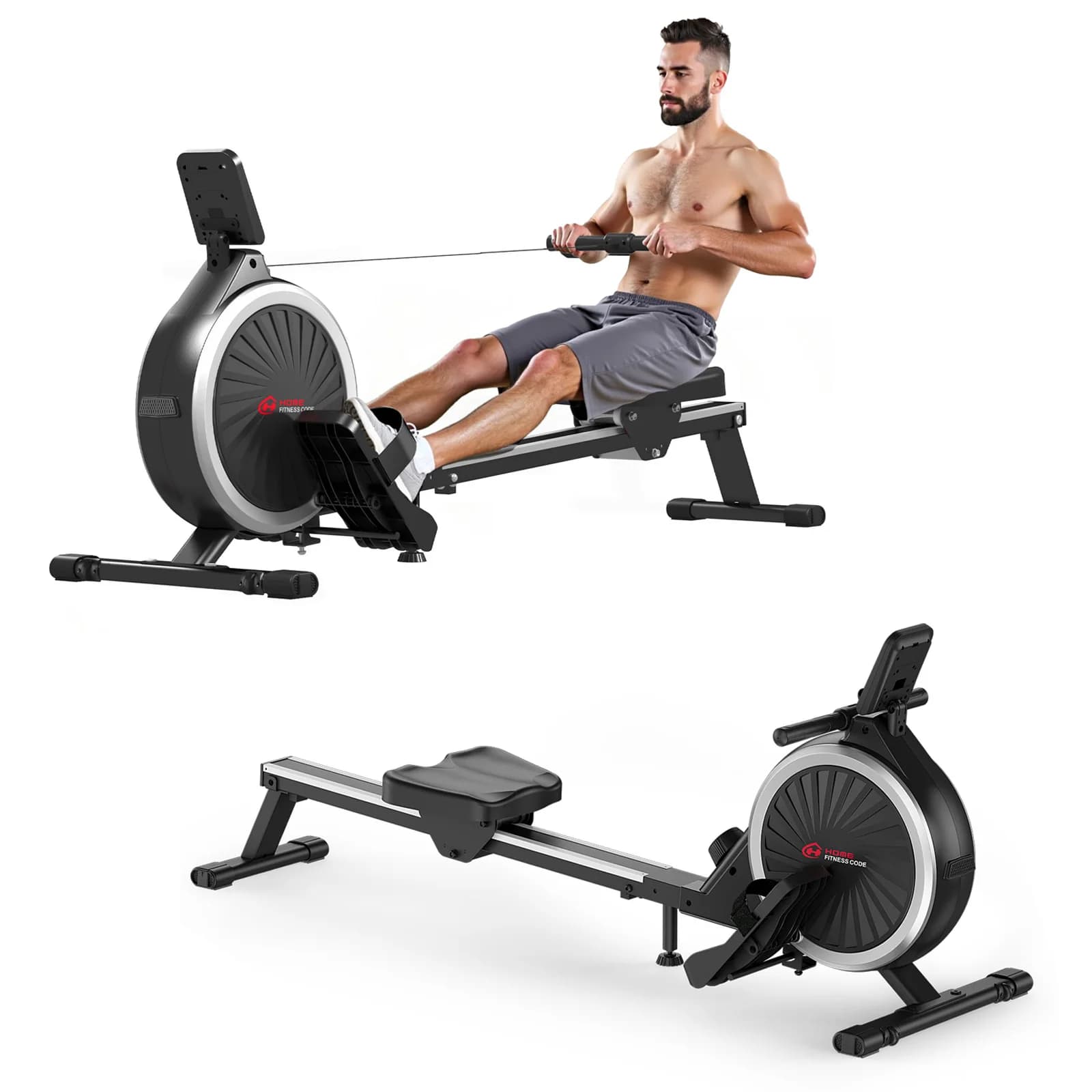 GartistGO Rudergerät Magnetisch Leises Magnetisches Rudergerät für Zuhause 16 Widerstandsstufen Echte Schneeladung Kapazität 150KG