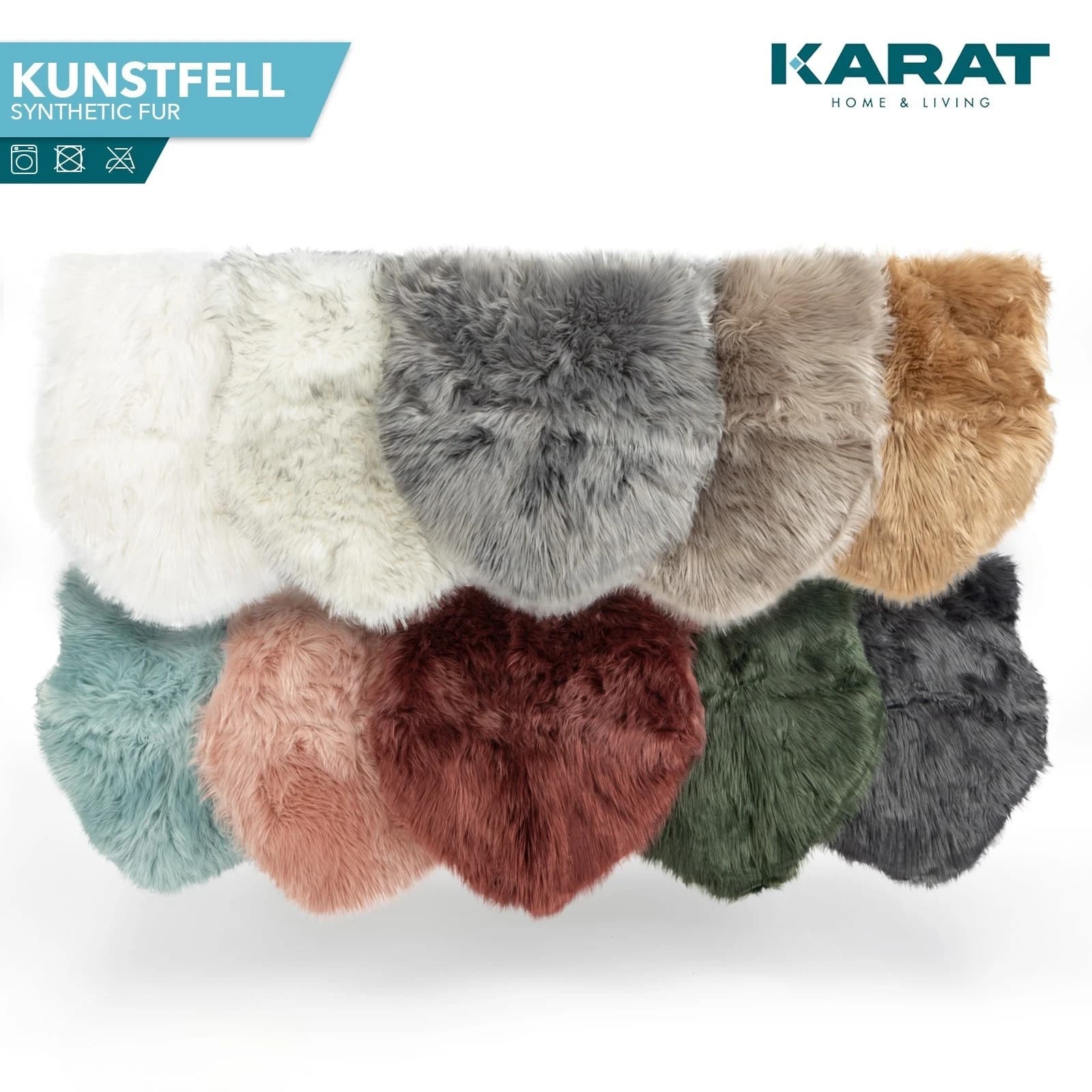 FLOORDIREKT Kunstfell Nelly – Flauschiges Deko-Fell für Wohnzimmer, Küche & Schlafzimmer – Weiche Sitzauflage & Bettvorleger