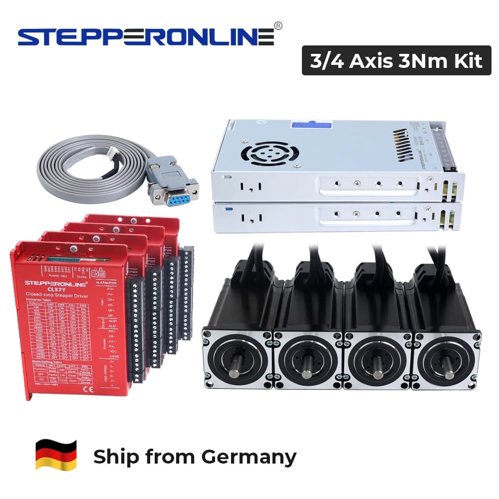 STEPPERONLINE EU Versand 3Nm Nema 4/3 Achsen Nema23 Closed-Loop Schrittmotor-Kit mit Encoder und Servotreiber CL57Y V2.0 CNC-Kit