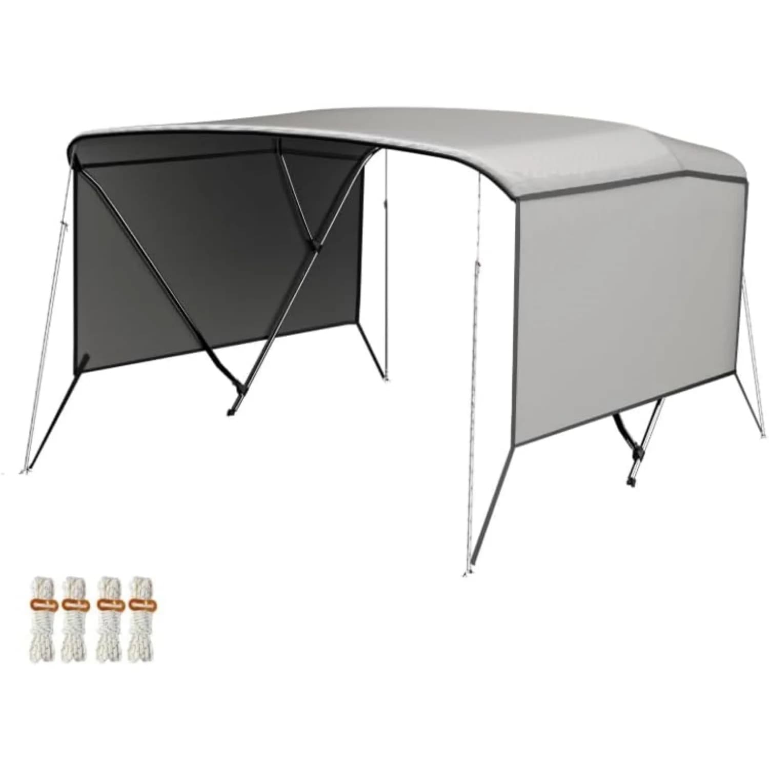 3 Bow Bimini Top Bootsabdeckung Mit Integrierter Schutzhülle, Wasserdicht & UV-Beständig, 600D Polyester Sonnenschutz, Aluminiumrahmen Mit