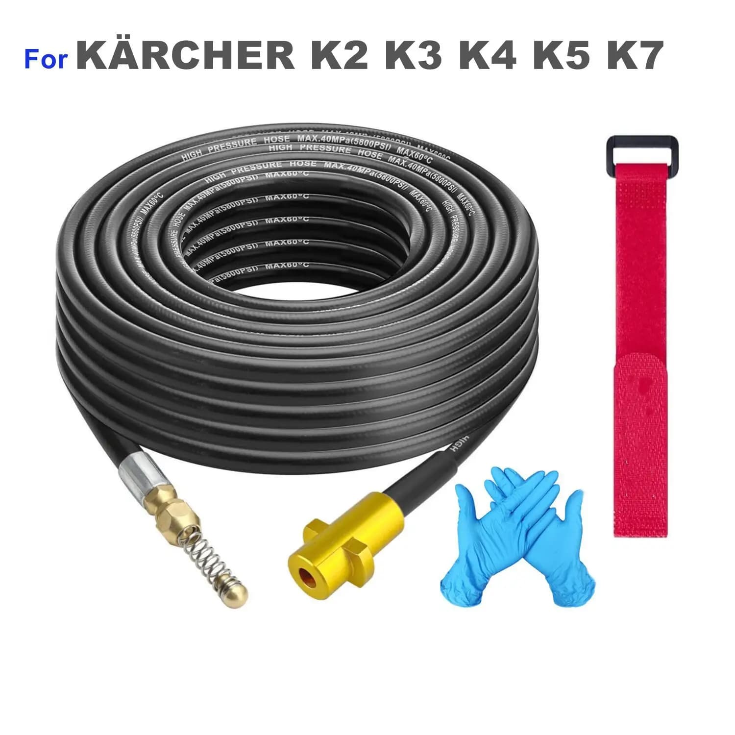 10 15 20 Meter Hochdruck-Kanal-Abfluss-Reinigungsschlauch, Rohrreiniger, Dredge-Werkzeug für Karcher K2 K3 K4 K5 K7 Wasserpistole