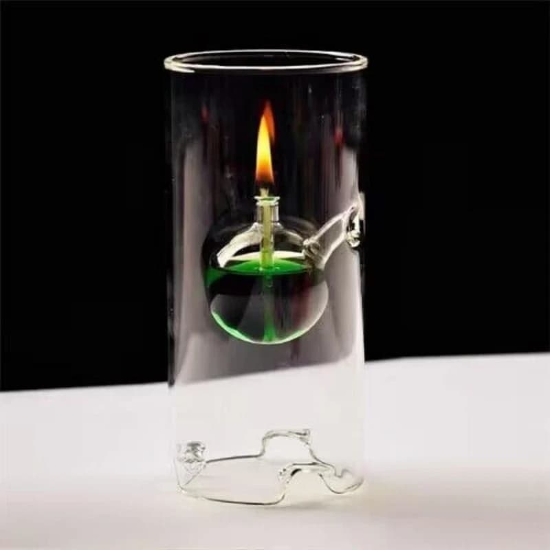 15 cm Hurrikan-Lampe, Kerzenständer, Öllampe, Innenbeleuchtung, Kammerglas, Tischlampe, Vintage-Kerzenhalter, Lampenöl nicht im Lieferumfang
