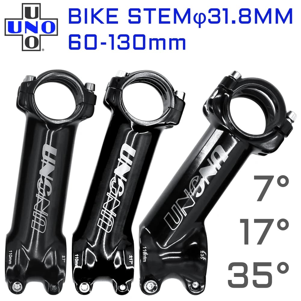 UNO 7 MTB-Fahrradvorbau, 17 Grad, ultraleicht, Alu 6061 60–130 mm, Fahrradvorbau, 35 Grad Kalloy-Vorbau, Mountainbike-Lenkervorbau