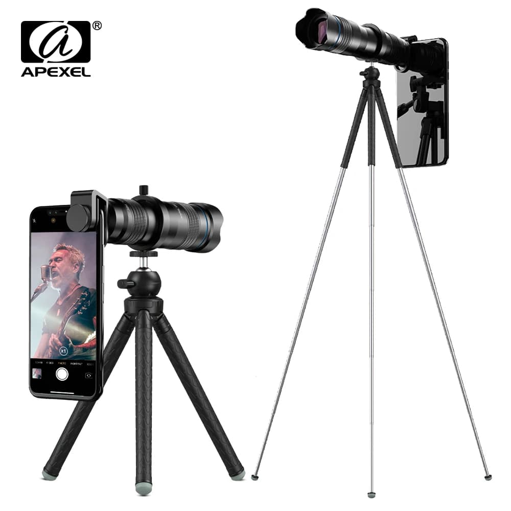 APEXEL HD 60X metall tele zoom objektiv teleskop monokulare mobile objektiv + erweiterbar stativ für Xiaomi Huawei alle Smartphones