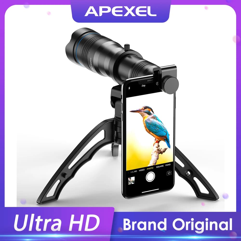 APEXEL Optional HD 36X metall teleskop teleobjektiv monokulare mobile objektiv + selfie stativ für Samsung Huawei alle Smartphones