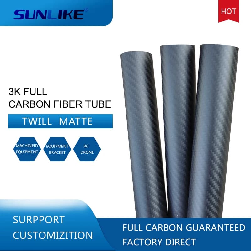 1PC Twill Matte Carbon Faser Rohr Drone Zubehör OD4mm8mm12mm20mm30mm40mm50mm Länge 500mm Fabrik Direkt Verkäufe CNC Schneiden