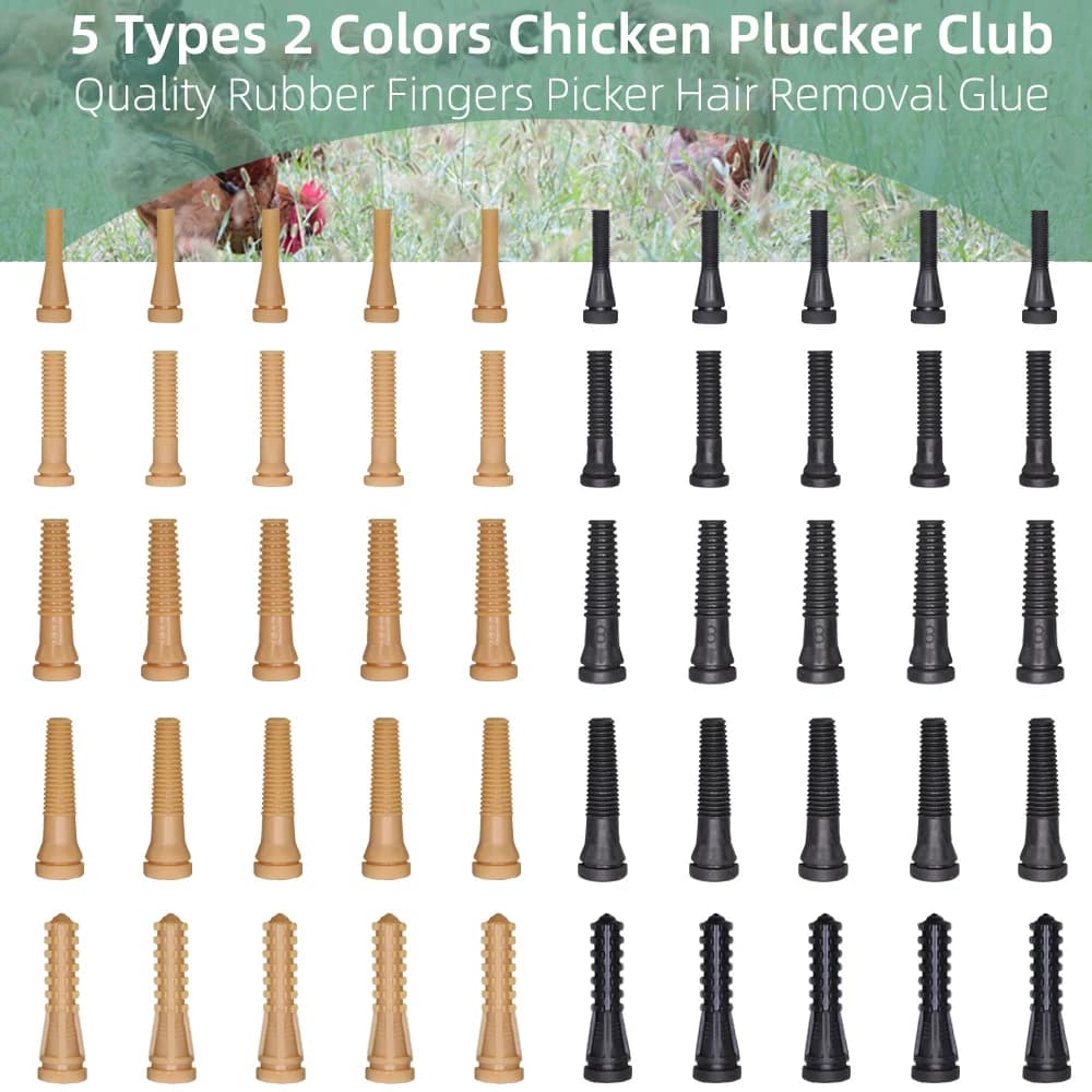 MUCIAKIE 50PCS Huhn Plucker Club Qualität Gummi Finger Picker Haar Entfernung Kleber Stick für Ducks Gänse Geflügel Zupfen Werkzeuge