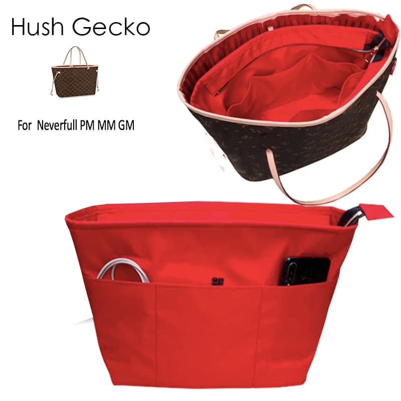 Für Neverfull PM MM GM einsatz Taschen Organizer Make-Up Handtasche Organisieren Innere Geldbörse Tragbare basis former Premium nylon (Handgemachte)