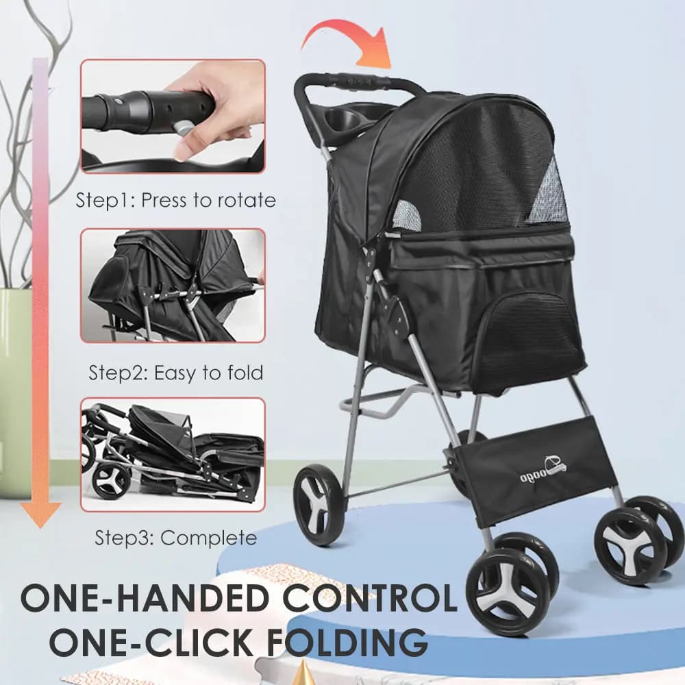 Kinderwagen träger für Hunde abnehmbarer Kinderwagen Hunde zug wagen Doppels chicht leichte Allrad-Stoß dämpfung