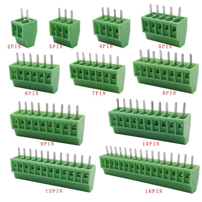 10 Stück KF128 PCB-Schraubklemmenblock-Anschluss, 2,54 mm Rastermaß, Spleiß, PCB-Montageadapter, 2/3/4/5/6/7/9/10/12/16 Pin
