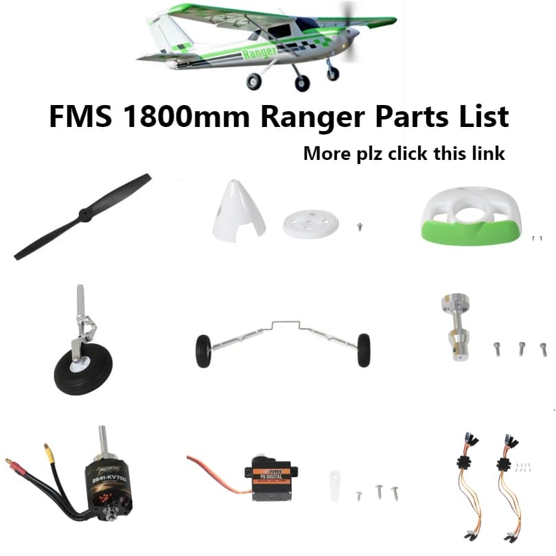 FMS 1800mm Ranger Ersatzteile Liste Propeller Spinner Gugel Motor Welle Montieren Bord Fahrwerk ESC RC Flugzeug Flugzeug Flugzeuge