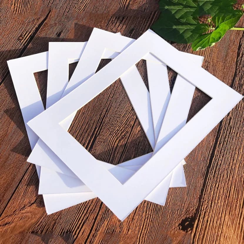 15Pcs Weiß Foto Matten Rechteck Papier Halterungen Für 6/7/8/10/16 zoll A4 A3 Bilderrahmen Foto Dekor Foto Matte Papier Foto Rahmen