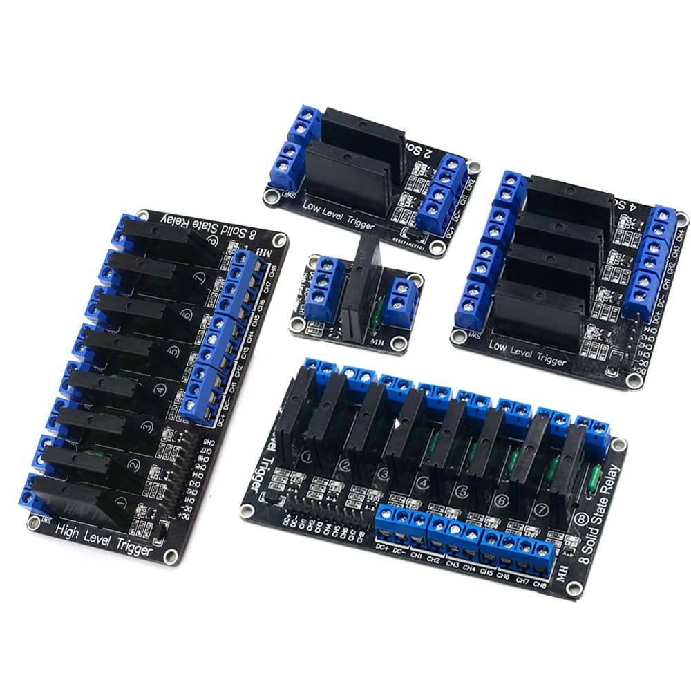 5V 1/2/4/6/8 Kanal Solid State Relais Modul Höhe/Low Level SSR G3MB-202P 240V 2A Ausgang mit Resistiven Sicherung Für Arduino