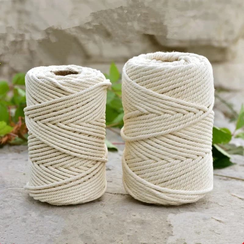 Handgemachte Makramee Boho Dekor 1/2/3/4/5/6/8/10mm Baumwolle Beige Faden Schnur Seil Twisted String DIY Home Hochzeit Dekoration Versorgung