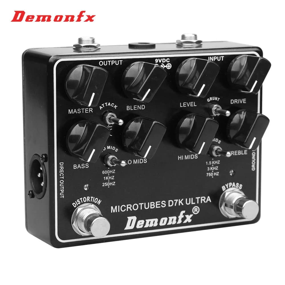 Demonfx Hochwertiges Bass-Effektpedal-Mikrohrchen D7K Ultra V2 Bass-Vorverstärker und Super Symmety Kompressorpedal DemonFX