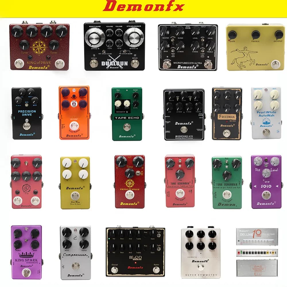 NEUES Demonfx Hochwertiges Gitarren- und Bass-Effektpedal Overdrive Distortion Compressor Delay Chorus AutoWah Pedal