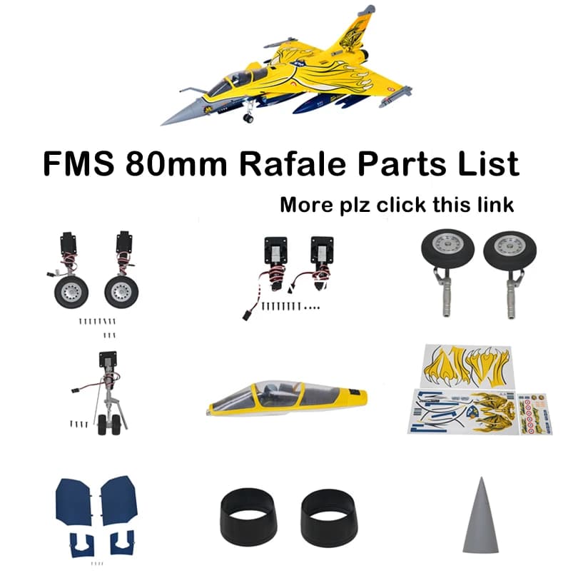 FMS 80mm Rafale EDF Kanalventilator Jet Teile Einziehfahrwerk Set System Motor ESC RC Flugzeug Modell Flugzeug Flugzeug Avion Ersatz