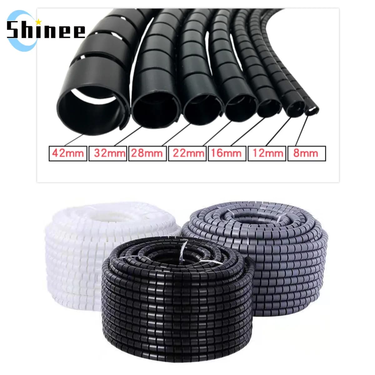 1/3/5/10 Meter 8/12/16/22/28/32/42mm Linie Flexible Spirale Kabel Organizer Lagerung Rohr Kabel Protector Management Kabel PE Rohr