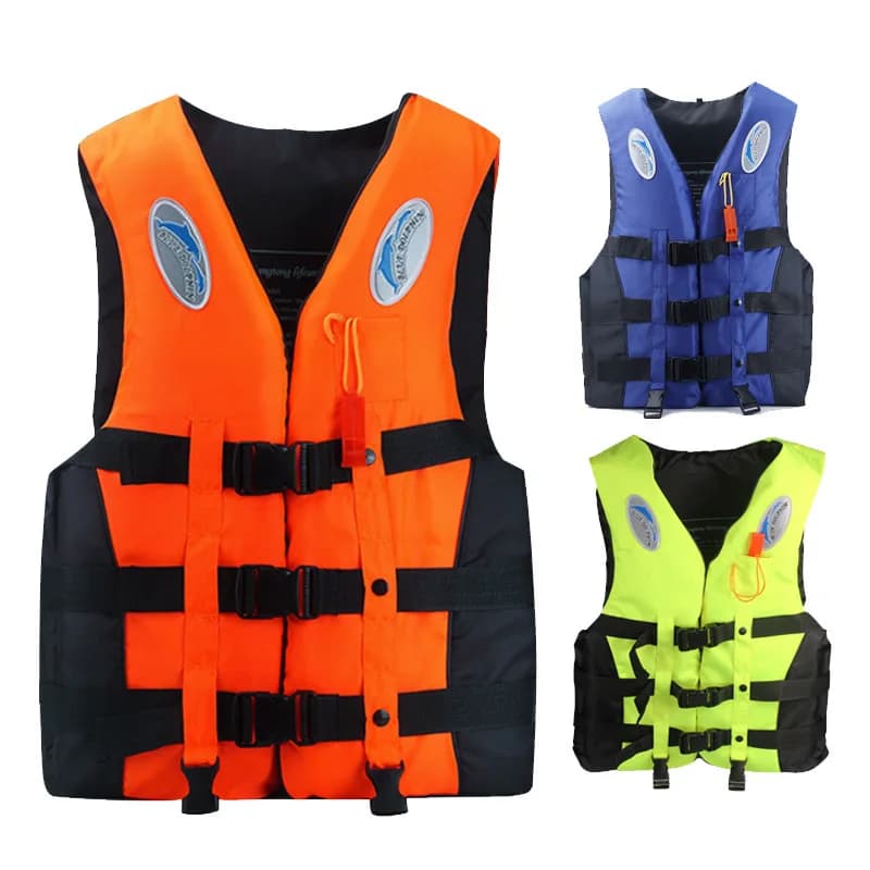 Outdoor-Schwimmweste für Erwachsene, verstellbarer Auftrieb, Überlebensanzug, Polyester, Kinder-Schwimmweste mit Pfeife