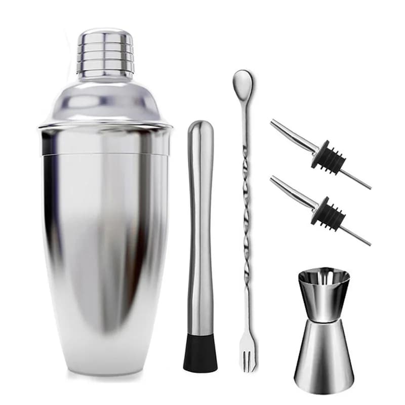 Edelstahl Likör Cocktail Shaker Bar Wein Mixer Set Barkeeper Cocktail Hand Shaker Tool Kit Bar Werkzeug mit Halter