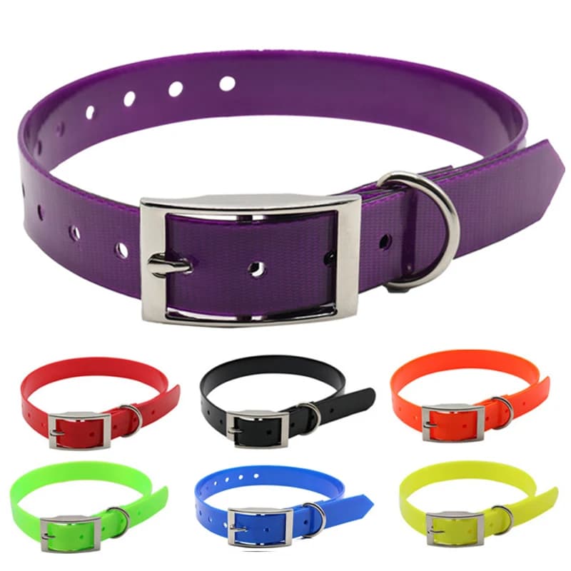 Petshop Hundehalsband aus TPU+Nylon, wasserdicht, Deodorant, widerstandsfähiger Schmutz, leicht zu reinigende Halsbänder, 7 Farben für kleine und