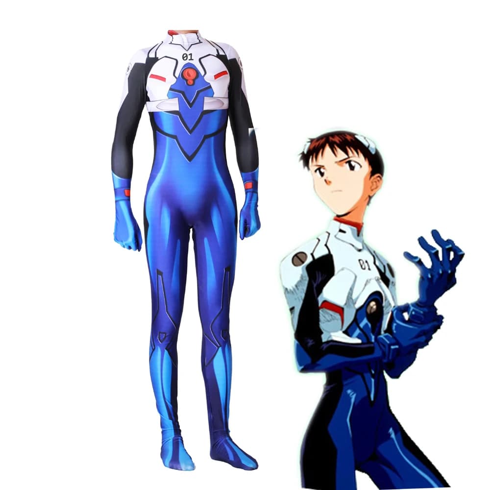 Anime Plug-Anzug Cosplay Kostüm Ikari Shinji Zentai Bodysuit Anzug Overalls