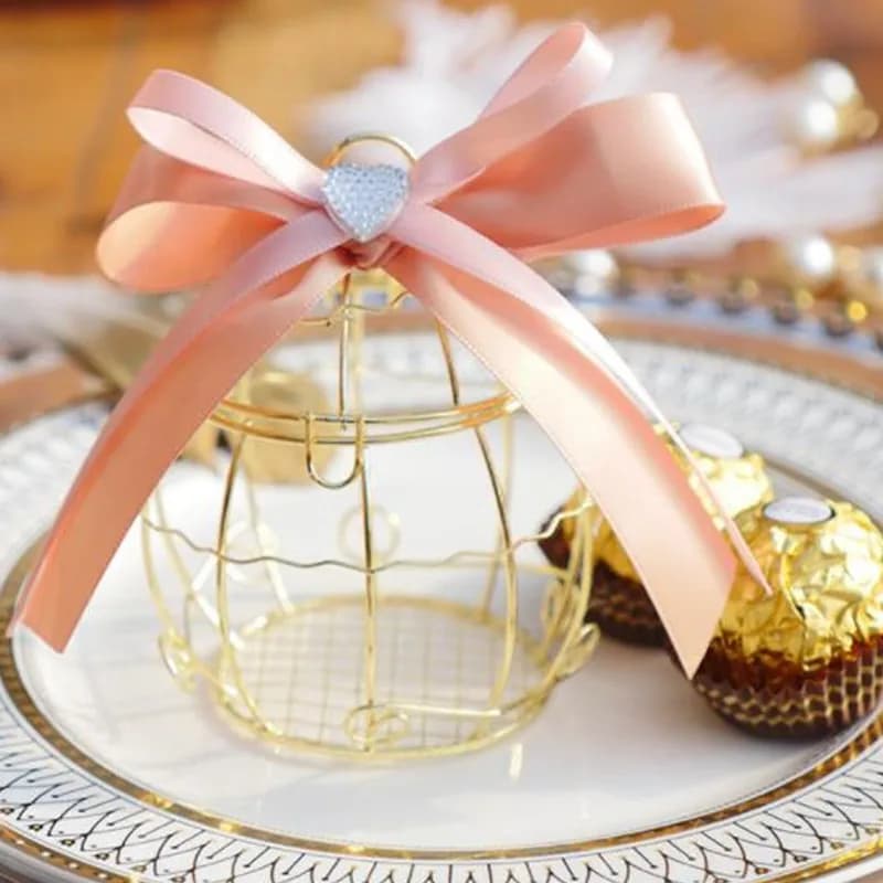 Mini Metall Gold Vintage Retro Vogelkäfig Süßigkeitenboxen Babyparty Gastgeschenkbox für Gäste Party Geburtstag Souvenir