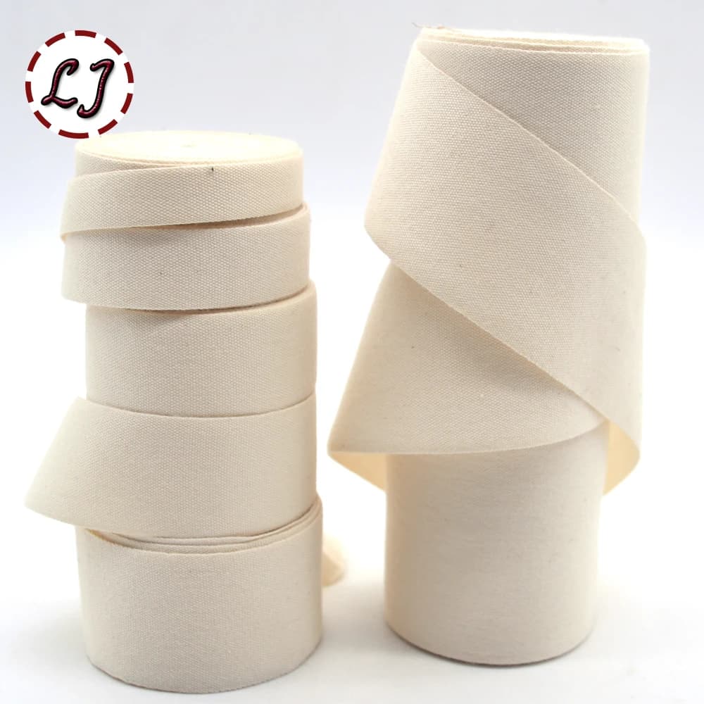 Neues, hochwertiges, natürliches, schlichtes Band aus 100 % Baumwolle, Gurtband, Hering, Knochenbindung, Spitzenbesatz, Verpackungszubehör, DIY