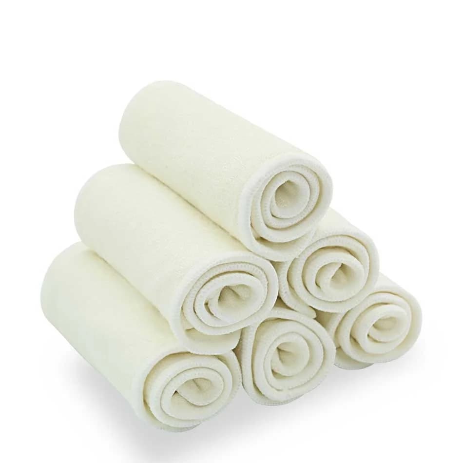 HappyFlute 10Pcs Bambus Terry Einsatz Mehrweg Waschbar Atmungs Einsätze Booster Liner Für Baby Tuch Windeln Windel