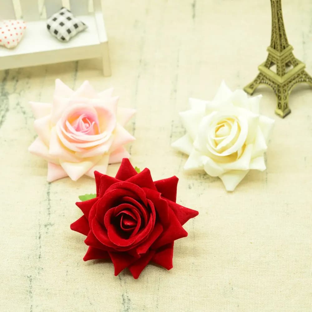 30/100PCS Hochwertige Künstliche Blumen Festival Auto Dekoration Hochzeit Braut Zubehör DIY Kunst Kranz Geschenk Seide Rosen