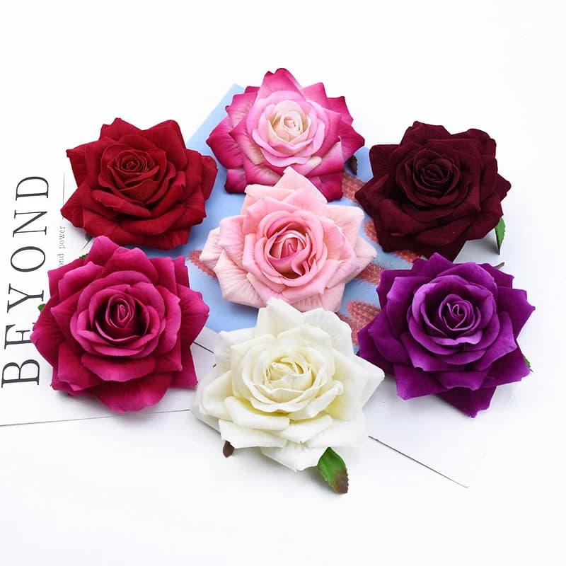 50/100 Stück künstliche Blumen für Heimdekoration, Hochzeit, Brautaccessoires, Ausverkauf, DIY-Geschenkbox, Scrapbooking, Brautbrosche