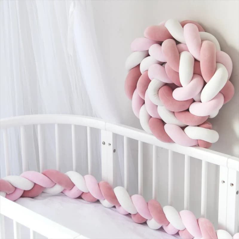 1M/2M/3M Baby Bett Stoßstange Infant Wiege Kissen Kissen Geflecht Knoten Stoßstange Krippe stoßstange Schutz Room Decor Tour De Lit Bebe Tresse