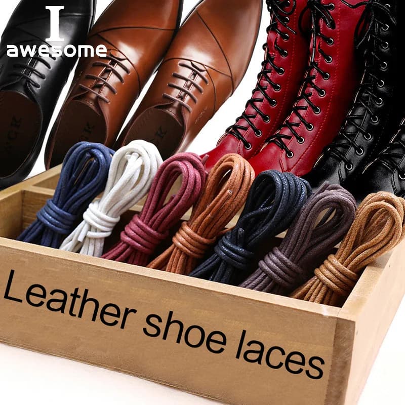 1 Paar gewachste Baumwolle runde Schnürsenkel farbige Lederschuhe Spitze wasserdichte Schnürsenkel Herren Stiefel Schnürsenkel Schnürsenkel
