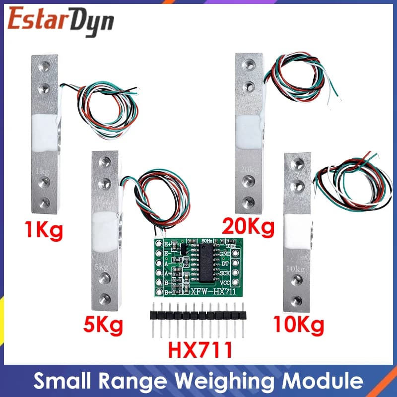 Wägezelle 1 kg 2 kg 5 kg 10 kg 20 kg HX711 AD-Modul Gewichtssensor Elektronische Waage Aluminiumlegierung Wägedrucksensor