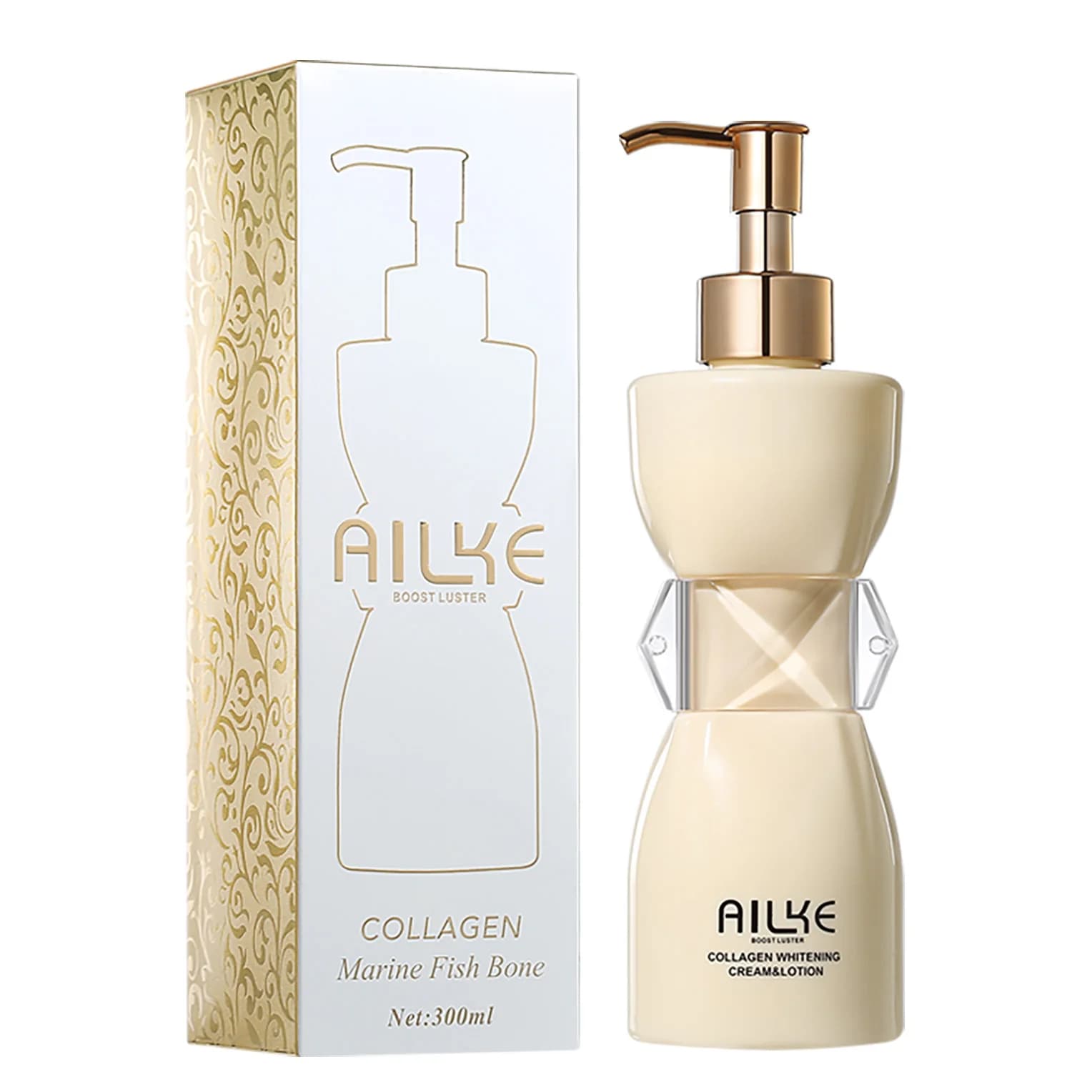 AILKE Kollagen Aufhellende Körperlotion, Intensiv Feuchtigkeitsspendende Creme für Frauen, Reduziert Dunkle Flecken, Melanin, Mit Nicotinamid