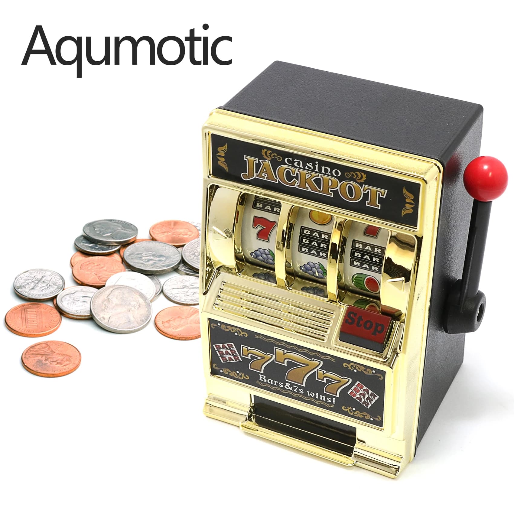Aqumotic 13,5 cm Spiel automat Geld Safe Spiel Spiel Münze Sparschwein Spaß Spielzeug keine Musik keine Lichter Glück Maschinen Party Werkzeuge