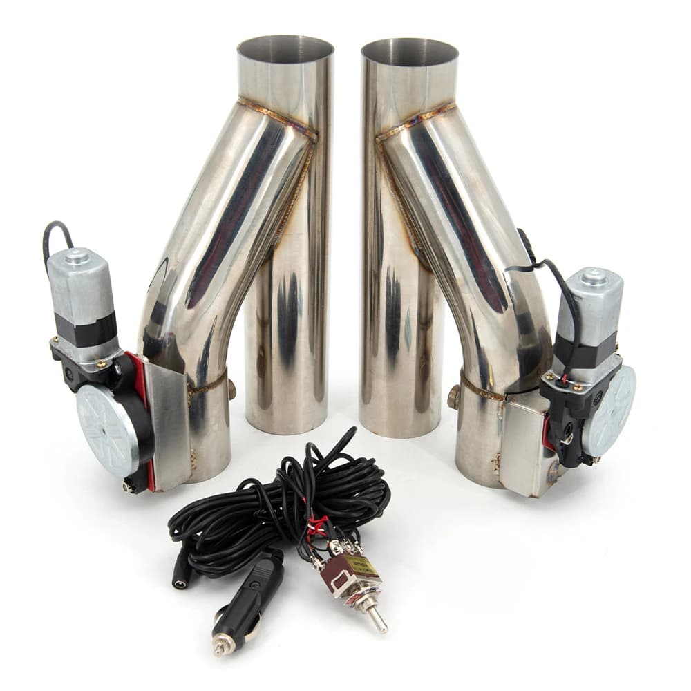2Pcs 2,0 2,25 2,5 2,75 3 zoll SS304 Elektrische Auspuffrohr E-Cut Out Ventil + Einem schalter control kit