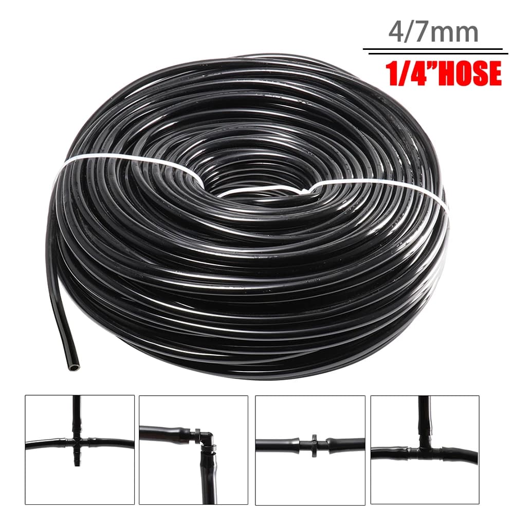 Gartenbewässerung 4/7 mm Schlauch PVC Mikro-Bewässerungsrohr 1/4 Zoll Schlauch Bewässerung Tropfsystem Sprinklerrohr für Gewächshaus-Bonsai