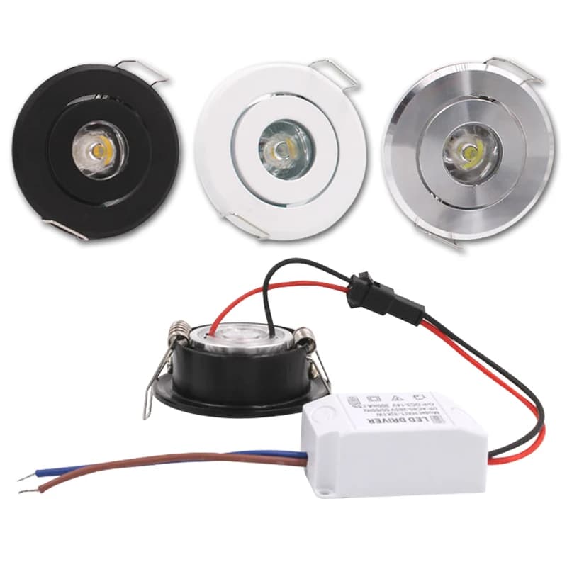 4/10 stücke Led Mini Downlight 1W 3W Dimmbare Spot Licht Einbau Lampe AC85-265v Decke Licht Aluminium 52mm Mit Fahrer