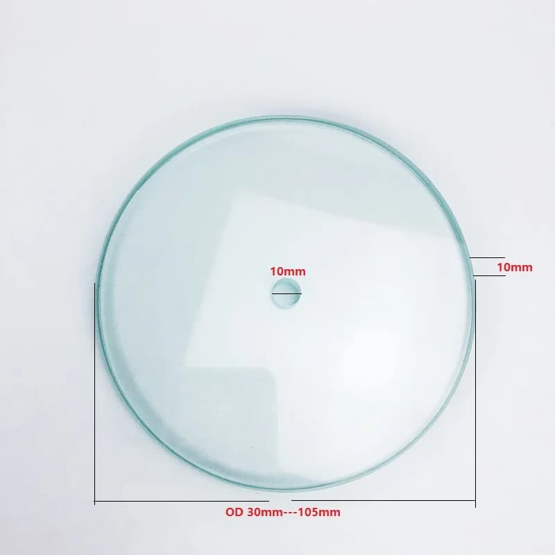 Borosilikat Transparent Glas, schauglas Disc Durchmesser 30mm --- 105mm Mit 10mm Runde Loch In Der Mitte, dicke 10mm