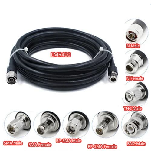 Koaxiales LMR400-Kabel N auf N/SMA/RP-SMA/BNC/TNC/Stecker-Buchse, Crimp 50 Ohm RF LMR-400 Pigtail-Antennen-Funkkabel