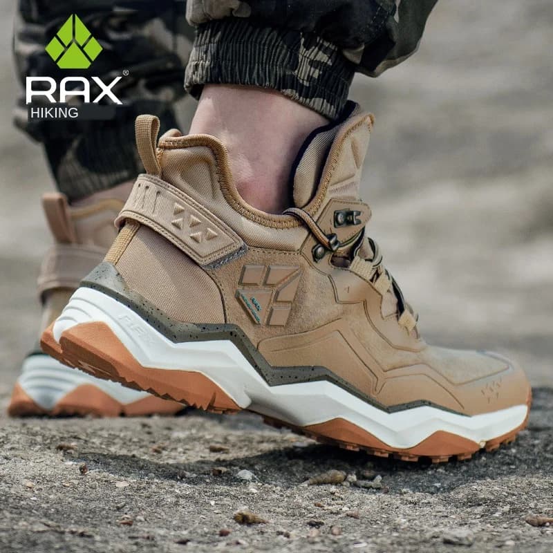 RAX Rindsleder Herren wasserdichte Wanderschuhe Trekking Damen Bergsteigerschuhe Spaziergang für Wintersneaker Erwärmung von Jagdstiefeln