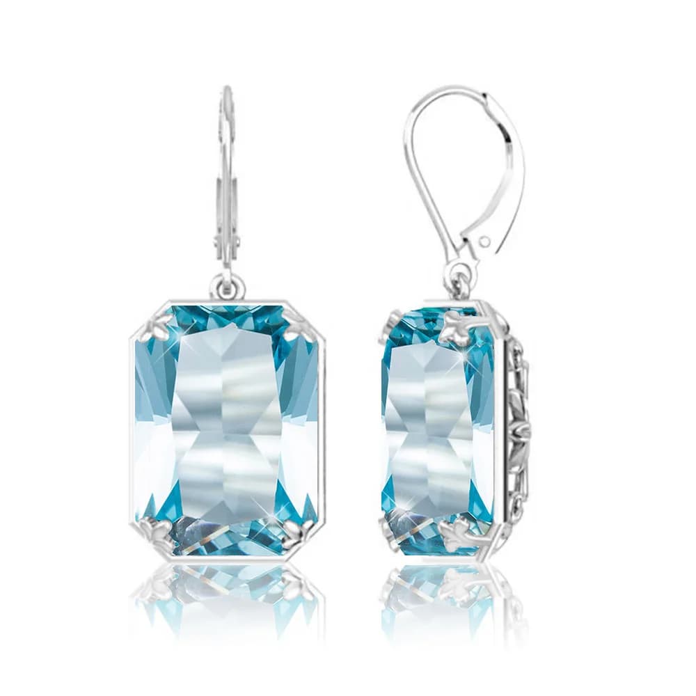 Szjinao 925 Sterling Splitter Frauen Ohrringe Vintage Aquamarin Edelstein Hochzeit Partei Tropfen Ohrring Handgemachte Designer Schmuck