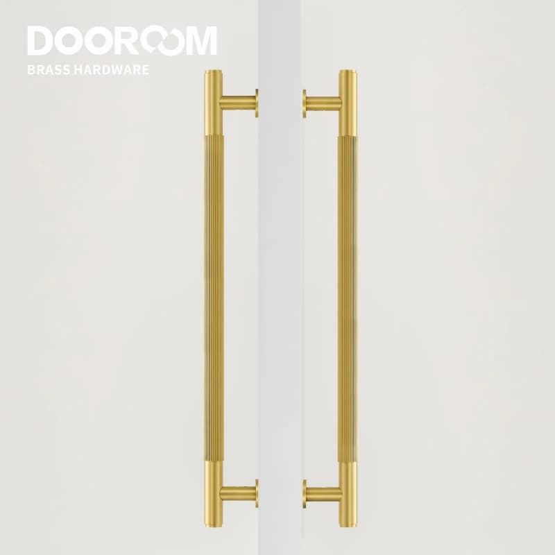 Dooroom Messing Tür doppel einseitig linear Gestreiften pull bar Holz tor Glastür Dusche Matt Gold Schwarz griff messing