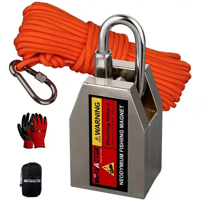 400lbs 600lbs drehbar zwei Seiten drei Seiten Angel magnet Kit stark kombiniert 1200lb Neodym Rechteck Magnete langlebiges Seil